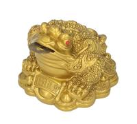 Garosa Sapo de la Riqueza Feng Shui, Rana de Dinero con Moneda, decoraci¨®n para Oficina y hogar, Regalo Afortunado Dorado Que atrae Prosperidad, abundancia y Buena Suerte