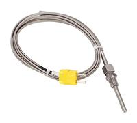 Garosa Sensor de Termopar Tipo K con Sonda de 80 Mm y Cable de 2 M, Sonda de Temperatura de Tejido de Acero Inoxidable para Uso Industrial, Rango de -100 a 2300 ℉, Rosca 1/8 NPT