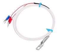 Garosa Sonda de Temperatura Termistor PT100, Sensor de Parche de Acero Inoxidable con Agujero de 6mm y Cable de Fibra de Vidrio, para Aplicaciones Industriales Plantas de Energía (tío paterno)