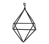 Garosa Soporte para Plantas de Aire Geométrico, Maceta Colgante en Forma de Triángulo, Estante para Flores y Bromelias, Cesta Decorativa de Cuatro Lados para Hogar - Negro