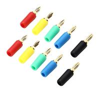 Garosa Surtido de Conectores Banana, Conector de Soldadura de Latón Chapado en Oro, 10 Piezas de 2,5 Mm para Cable de Altavoz, Conexión Rápida para Usuarios de Enchufe de 2,5 Mm