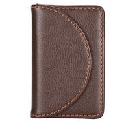 Garosa Tarjetero de Visita, Cartera de Piel Sintética de Acero Inoxidable, Gran Capacidad para 15 a 20 Tarjetas, Accesorio de Viaje Profesional (033#)