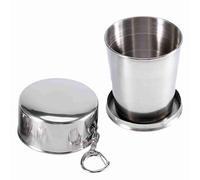 Garosa Taza Plegable de Acero Inoxidable Taza De Metal Superior Bebida Apilable Viaje Al Aire Libre Taza Plegable Telescópica Camping Senderismo Botella Plegable Taza Contenedores(L)