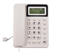 Garosa Teléfono con Cable con Pantalla LCD, Manos Libres y Funciones de Calculadora, para Uso Doméstico y de Oficina (Beige)