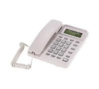 Garosa Teléfono con Cable con Pantalla LCD, Manos Libres y Funciones de Calculadora, para Uso Doméstico y de Oficina (Blanquecino)