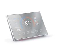 Garosa Termostato Inteligente Termostato de Bomba de Calor Programable con Pantalla LCD a Color Control de Voz para iOS Monitoreo del Clima Automático de Ahorro de Energía (Plata cepillada)