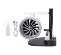 Garosa Ventilador de Turbinas de Escritorio Humidificador Ultrasónico 3 en 1 Velocidad Ajustable 4000 RPM con 15 W Wireless Charging en Forma de Motor para Sala de Estar de Escritorio (luz Azul)