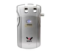 Garosa WAFU Cerradura de Puerta de Entrada sin Llave, Respaldo de Energía USB, Cerradura de Control Remoto de 433 MHz para Seguridad del Hogar y la Oficina (SILVER)