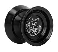 Garosa YoYo Profesional de Aleación de Aluminio Que No Responde, Diseño Avanzado para Niños y Principiantes, Incluye 3 Cuerdas y Guante para la Práctica Diaria (Black)