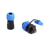 Garosa Zócalo de Enchufe de Aviación, Conector de Plástico de 2 Pines IP67, Zócalo de Brida Duradero para Cableado Eléctrico Al Aire Libre (6 pines)