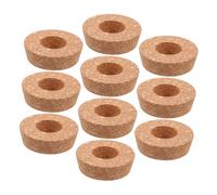 GAROZATION 10 Piezas Tapas de Corcho con Agujero Central para Jarras de Hidroponía Tapones de Corcho de Madera para Macetas de Tapa Insertable para Plantas Hidroponicas