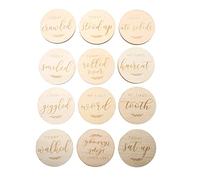 GAROZATION 12piezas Tarjetas De para Bebés De Madera para Fotografía De Nuevos Nacidos Accesorios De Crecimiento y Anuncios De Nacimiento para Recuerdos Especiales y Celebraciones