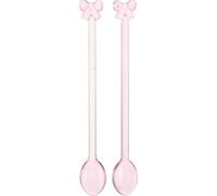 GAROZATION 2 Cucharas Mezcladoras de Vidrio Forma de Lazo de Mariposa, Creativas y Resistentes al Calor, para Mezclar Café y Usar en Cocina Casera