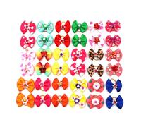 GAROZATION 20 Piezas Lazo Pelo Mascota Diseño de Lazo, Hecho de Tela, Fácil de Combinar y Adecuado para Perros y Cachorros en Uso Diario Color Aleatorio Varios Estilos