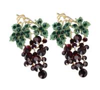 GAROZATION 2piezas Broches De Uva Rhinestones Alfileres De Moda Para Mujeres Accesorios Elegantes Para Ropa y Chalecos Broches De Fruta Brillantes