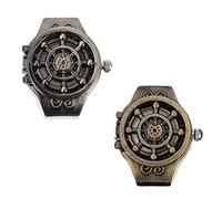 GAROZATION 2piezas Reloj Anillo Retro para Hombre y Mujer Joyería Decorativa De Diseño Elegante Reloj Electrónico Estilo Vintage para Fotografía y Conciertos