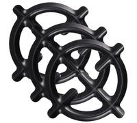 GAROZATION 3 Piezas de Rejillas para Estufa de Gas de Hierro Negro, Soporte Resistente para Cafeteras y Utensilios de Cocina, Compatible Fogones de Gas y Placas de Cocina de Butano