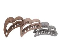 GAROZATION 3 Pinzas Pelo Forma de Corazón Grandes y Antideslizantes, de Plástico Ligero y Flexible, Ideales para Lavar la Cara o Tomar un Baño