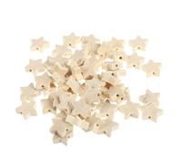 GAROZATION 50 Cuentas de Madera con Forma de Figura Estrellada para Hacer Joyas, Material Seguro y Cómodo, Adecuado para Manualidades DIY y Desarrollo Creativo Infantil