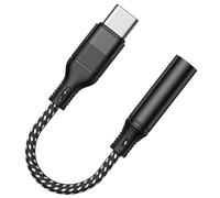 GAROZATION Adaptador de Auriculares USB C a Conector de Audio 3,5 Mm Negro, Convertidor USB-c Compacto y Duradero para Móvil, Interfaz de Audio USB Adecuado para Escuchar Música y Llamadas