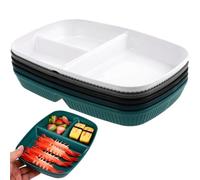 GAROZATION Bandeja Dividida para Servir Comida 5 Platos de Pp, Diseño Apilable y Ligero, Platos Divisores Ideales para Porciones y Dietas en Casa Reutilizable