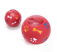GAROZATION Bola de Escape para Perros Roja de TPR Juguete Dispensador | Juguete de Comida con Salida, Desarrolla Inteligencia, Suministro de Capacitación para Mascota