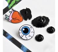 GAROZATION Broches Creativos de Órganos Humanos 4 Piezas Pines Esmalte Cerebro, Corazón, Ojo y Diente Accesorios de Moda para Niños y Mochilas Diseño Original y Colorido