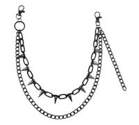 GAROZATION Cadena para Pantalones Estilo Punk Hip Hop Gótico de Metal con Remaches Doble Capa Accesorios de Hip Hop para Mujer y Hombre Cadena de Pantalones Estilo Urbano Streetwear