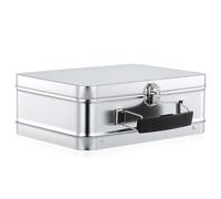 GAROZATION Caja de Hojalata Portátil Asa Metálica y Cierre de Seguridad, Fiambrera Retro para Almacenamiento de Alimentos en Oficina y Excursiones