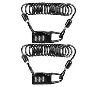 GAROZATION Candado de Cable para Bicicleta de Combinación 3 Dígitos, 2 Unidades, Resistente Aleación de Zinc, Negro, Antirrobo para Ciclismo y Motos, Seguridad Portátil para Exterior