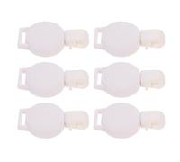 GAROZATION Carrete de Credencial Resistente al Desgaste de Plástico Blanco, Porta Tarjetas Portátil Clip para Llaves y Cinturón, Adecuado para Uso al Aire Libre, Paquete de 6 Unidades