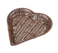 GAROZATION Cesta de Ratán de Imitación Forma de Corazón para Almacenar Frutas, Base Plana y Estable, Diseño Creativo y Decoración Hogar Reutilizable