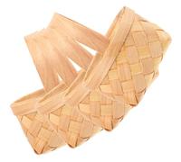 GAROZATION Cesta Tejida a Mano de Virutas de Madera, Portátil y Multifuncional, 4 Piezas Tamaño Grande (9x6,5x5 Cm) para Almacenamiento y Arreglo Floral en Hogar y Cocina