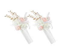 GAROZATION Cintas Decorativas Artificiales para Cortinas 2 Unidades Abrazaderas Resistentes de Tela con Flores Falsas Sujetacortinas para Hogar Bodas y Decoración de Ventanas