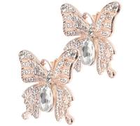 GAROZATION Clips para Zapatos de Boda Diseño de Ala y Gemas de Imitación, Hebillas Removibles de Aleación Dorada para Tacones, Adornos Prácticos para Banquetes