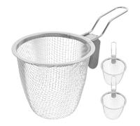 GAROZATION Colador de Acero Inoxidable de Malla Fina para Fideos y Albóndigas, Fácil de Limpiar y Almacenar, 3 Piezas para Freír y Colar Alimentos en Cocina