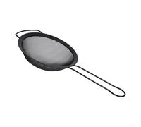GAROZATION Colador de Acero Inoxidable para Cocina, Mango Negro, Malla Fina Inclinada, Utensilio Doméstico para Filtrar Alimentos, 1 Unidad, Cedazo Resistente y Ligero para Escurrir