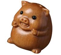 GAROZATION Colgante de Llave de Madera de Sándalo Natural, Llavero DIY Colgante de Cerdo del Zodíaco Chino, Decoración para Escritorio y Accesorios Personalizados para Oficina y Hogar