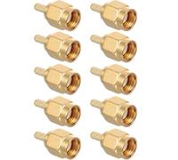 GAROZATION Conectores Alta Durabilidad Mecánica para Cable Rg174 10 SMA Macho de Crimpado Chapados en Oro para Sistemas de Antena WiFi y 4g LTE