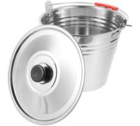 GAROZATION Cubo de Acero Inoxidable 304 Tapa, Capacidad Grande y Mango Estable para Ordeñar en Casa y Hoteles, Diseño Grueso y Ahorro de Esfuerzo