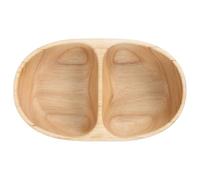 GAROZATION Cuenco de Madera con Forma de Barco y Doble Compartimento, Ensaladera Rústica para Buffet y Ocasiones Festivas, Fácil de Limpiar y Preserva Frescura