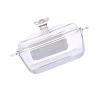 GAROZATION Cuenco de Vidrio Templado Blanco 0.8l con Tapa y Asas Simétricas para Horno y Lavavajillas, Adecuado para Almacenar y Cocinar Alimentos en Casa