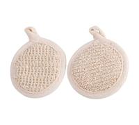 GAROZATION Esponjas Exfoliantes Corporales Naturales 2 Pcs (8x8 Cm) de Algodón y Fibra Vegetal, Reutilizables para Ducha, Limpieza Profunda y Masaje en Baño