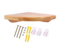 GAROZATION Estante de Pared Esquinero de Madera de Caucho 25 Cm Radio, Estantería Flotante Multifuncional para Baño y Cocina, Estante Sectorial de 9.8 Pulgadas para Almacenamiento