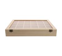 GAROZATION Estuche Organizador de Madera 30 Compartimentos para Exhibición y Almacenamiento de Piedras Minerales, Adecuado para Divulgación Científica