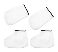 GAROZATION Guantes de Parafina para Manos y Pies Blancos, Mitones y Botines Aislantes Reutilizables para Spa, Mascarilla Exfoliante E Hidratante, Cuidado Profesional y Doméstico