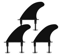 GAROZATION Juego de 3 Aletas de Repuesto Negras para Tabla de Surf y Kayak, Quillas de TPU Flexibles, Diseño Antideslizante y Estable para Deportes Acuáticos y Navegación Segura