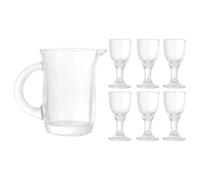 GAROZATION Juego de Copas de Vino y Decantador de Vidrio 7 Piezas Fácil de Limpiar Resistente a Explosiones para Fiestas y Regalos Elegantes