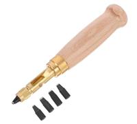 GAROZATION Juego de Perforadoras para Cuero 6 Puntas Intercambiables de Madera y Metal, Punzón Sacabocados de 1.5 a 4mm para Manualidades y Corte de Fieltro
