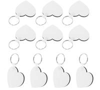 GAROZATION Llaveros para Sublimación para Manualidades, 10 Piezas Corazón, Llavero Artesanal Multifunción de Tablero para Transferencia de Calor, Material Sublimable Ligero y Duradero,